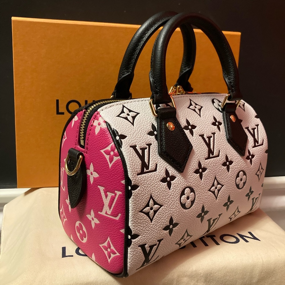 ✨HOST PICK✨LOUIS VUITTON Speedy Bandouliere 20 Bag Black Pink White✨HOST PICK✨ - Picture 5 of 7
